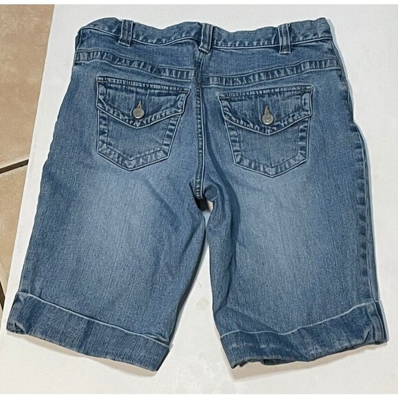 Sonoma bermuda cuffed shorts womens 6 petite 28 x 10 Kohl's blue - Picture 3 of 6